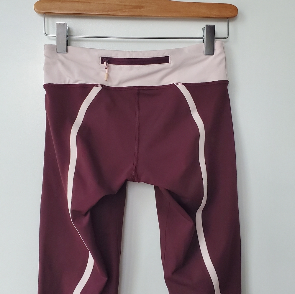Lululemon Run Inspire Crop Maroon Leggings - Picture 5 of 7